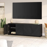 Henn&Hart Natural Black / 70" Wide / Modern Television Stands & Entertainment Centers