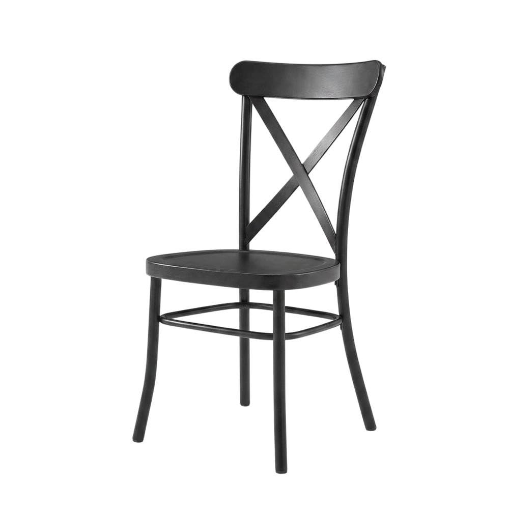 Black Metal Dining Chair Set with 4 Chairs by Furnifact – Steel 100.00%, Black, Pack of 4