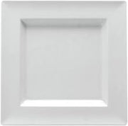 Dalebrook Low-Profile Square White Melamine Platter - 9 3/4"L x 9 3/4"W x 1"H