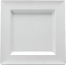Dalebrook Low-Profile Square White Melamine Platter - 9 3/4"L x 9 3/4"W x 1"H