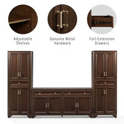 Crosley Furniture Tara 3-Piece Modern Farmhouse Sideboard Buffet Cabinet and Kitchen Storage Pantry Set, Brown - image 7