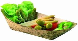 PacknWood 210BJQ22 8 x 4.2" Bamboo Leaf Boat - 1200 / CS