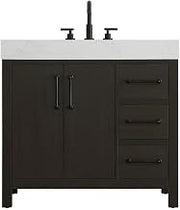 Elegant Kitchen and Bath 36" Single Bathroom Vanity in Mocha Brown