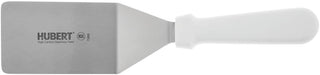 HUBERT Spatula with White Plastic Handle Stainless Steel Solid - 4" L Blade