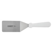 Spatula with White Plastic Handle Stainless Steel Solid - 4" L Blade by HUBERT – Medium, Stainless Steel, Silver, Model GS1050265AK-WH