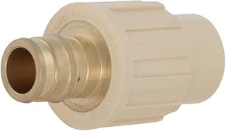SharkBite 1/2" x 1/2" PEX Expansion CPVC Adapter | High-Performance, Lead-Free DZR Brass and CVPC, Dual-End Compatibility, Potable Water and Hydronic Heating, UAB916LFA