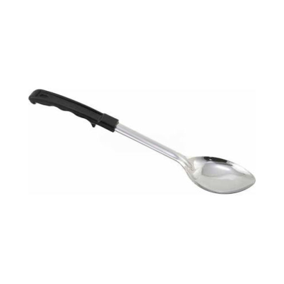 15" Plastic Basting Spoon with Stop Hook Handle by Winco – 15", Stainless Steel, Stainless Steel, Black, Model BHPP-15