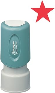 11309 Xstamper Star Pre Inked Rubber Stamp, 5/8" Diameter Impression Size, Red