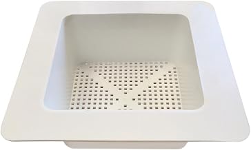 11-3/4" Plastic Floor Drain Strainer by Krowne – 8"X8"X4", Plastic, Silver, Model 30-141