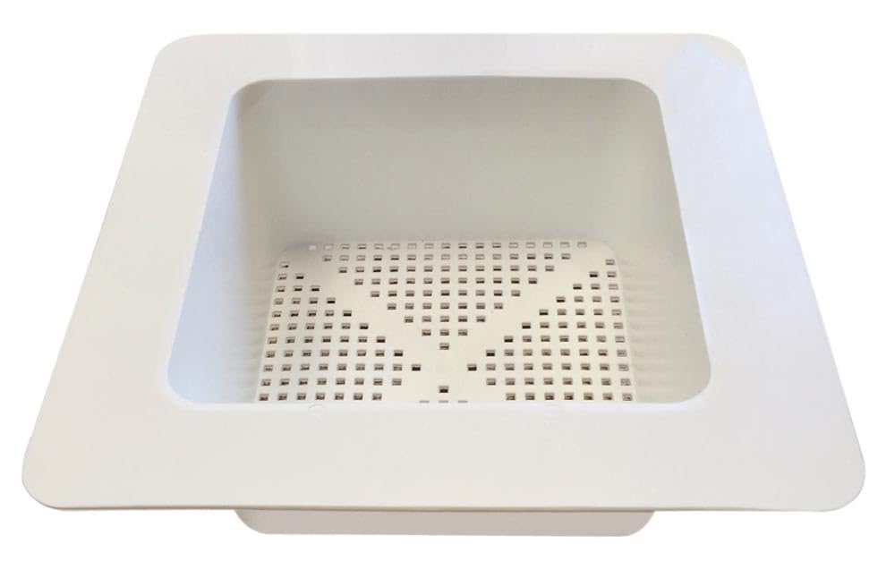 11-3/4" Plastic Floor Drain Strainer by Krowne – 8"X8"X4", Plastic, Silver, Model 30-141