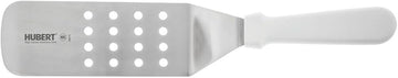 HUBERT Perforated Food Turner Stainless Steel with White Polypropylene Handle - 8"L Blade