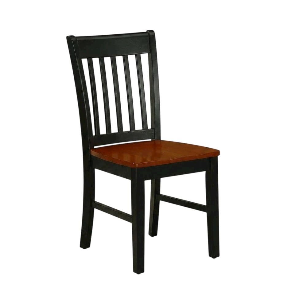 Wooden Dining Chair with Ladder Back by Furnifact – Wood, Black & Cherry, Pack of 2