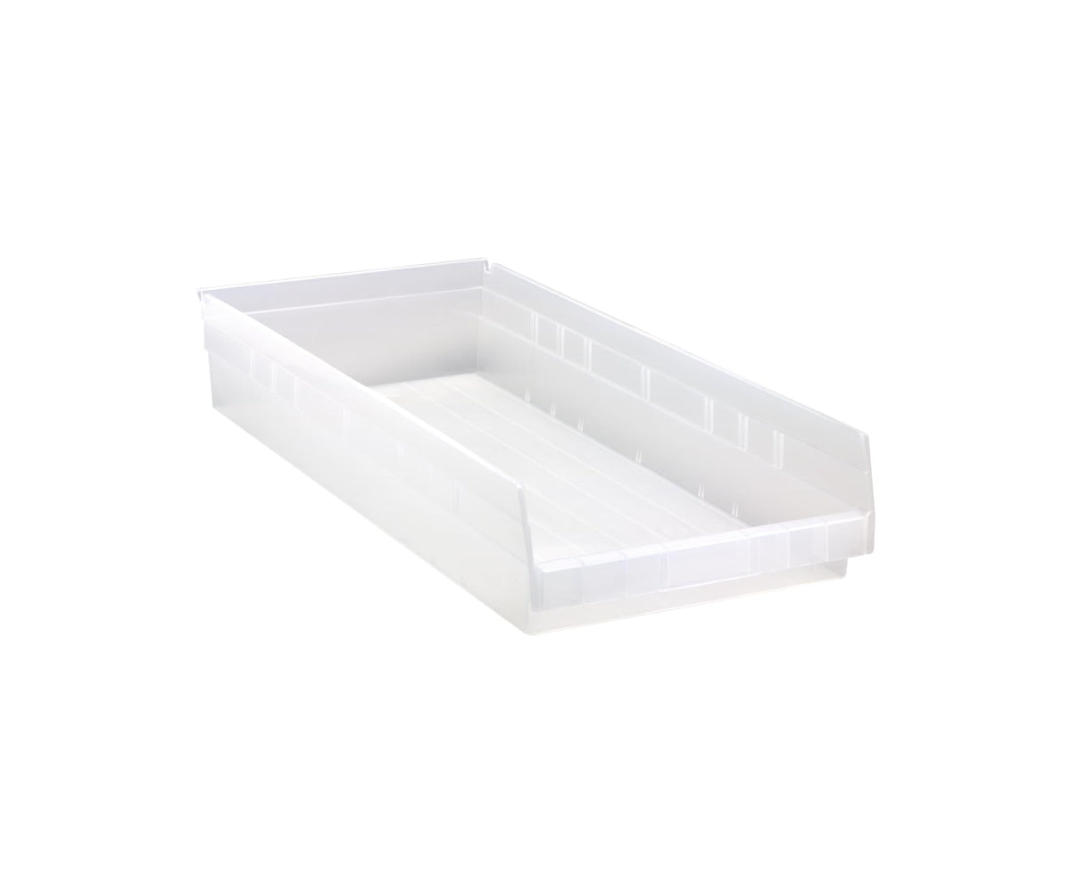 QUANTUM STORAGE SYSTEMS Clear / 24L x 12W x 4H / Economy 4" Shelf Bins Open Storage Bins