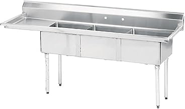 Advance Tabco FE-3-1812-18L-X 18" x 18" x 12" 3-Compartment Sink
