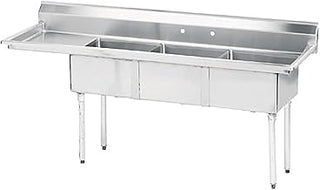 Advance Tabco FE-3-1812-18L-X 18" x 18" x 12" 3-Compartment Sink