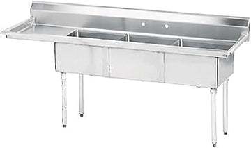 Advance Tabco FE-3-1812-18L-X 18" x 18" x 12" 3-Compartment Sink