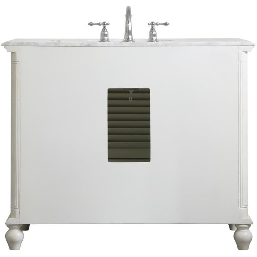 Elegant Decor 42" - Single / White / Contemporary Wheel Care