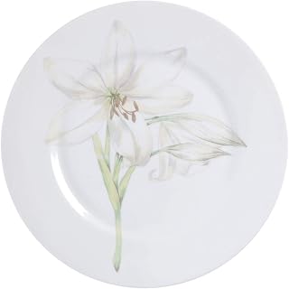 Corelle Lifestyles White Flower 10-3/4-Inch Dinner Plate