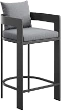 Modway Tahoe Outdoor Patio Bar Height Chair in Gray