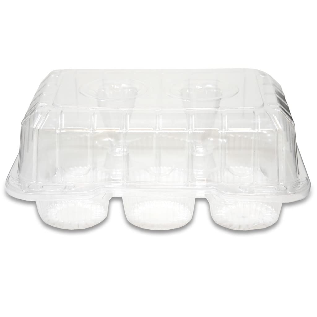 1/2 Dozen Cupcake Container (6 cavities) by Cake S.O.S – 350.0 milliliters, Plastic, Clear, Model LBH6656