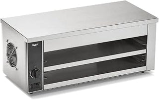 Vollrath CM2-12026 Countertop Cheese Melter, 26-Inch Stainless Steel, Quartz Heating Elements, 120V Electric, 5 Adjustable Shelf Positions, Fits Two 10-Inch Plates, Energy-Saving Standby Mode