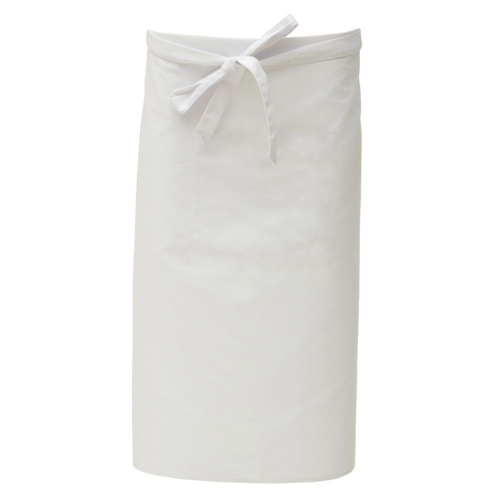 Waist Apron with Pockets White Poly Cotton - 30"L x 36"W by HUBERT – One Size, Cotton/Polyester, White, Model MT124-WH