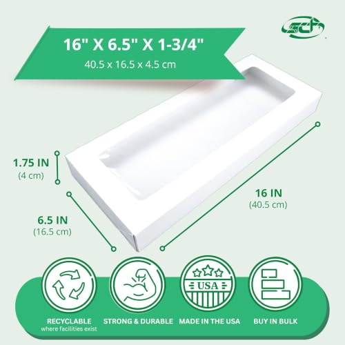 SOUTHERN CHAMPION TRAY White / 16" x 6.5" x 1.75" / White Window Bakery Take Out Containers