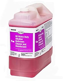Ecolab 66' Heavy Duty Alkaline Bathroom Cleaner & Disinfectant Part Number: 6114914 - Order Size: One (1) 2.5 Gallon Resealable Bottle Per Order