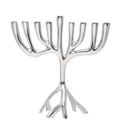 Emanuel Tree of Life Menorah, Aluminum, Silver 9 Inch