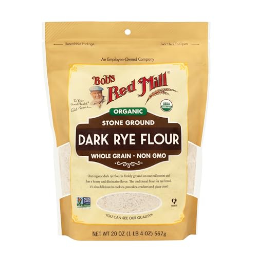 Bob's Red Mill OG Dark Rye Flour / 20 Ounce (Pack of 4) / Resealable Flours & Meals