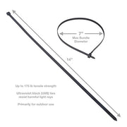 Gardner Bender 50 Pack / Uv Black / 24 inch., 175 lb tensile Cable Ties