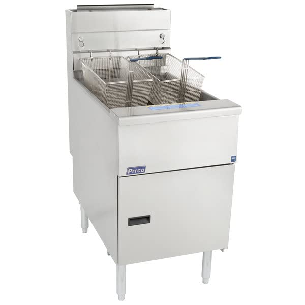 SG18-S 75 lb. Stainless Steel Floor Fryer (SG18-S 75 lb) by Pitco – SG18-S 75 LB Natural Gas, Stainless Steel, Model Solstice Gas Fryer