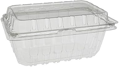 PACTIV RPET Hinged Clamshell Berry Container, Clear, 1 lb. | 360/Case