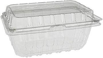 PACTIV RPET Hinged Clamshell Berry Container, Clear, 1 lb. | 360/Case