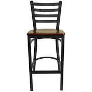 Flash Furniture Mahogany Wood Seat/Black Metal Frame / Set of 1 / Traditional Barstools