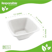 Responsible Products 48 oz (50 Count) / Classic White / Casual Bowls