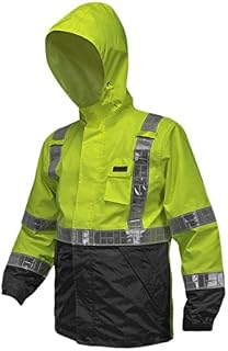 MCR Safety 598SJHX4 Luminator Breathable Class-3 Jacket Polyester/PU, 4X-Large, Fluorescent Orange/Black with Silver