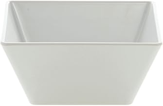 HUBERT Square Serving Bowl White Melamine Bowl 9 1/2" L x 9 1/2" W x 4" H