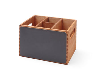 Menu and Cutlery Box by Hendi – 210x150x(H)150mm, 4 load, Wood, Grey, Model 664148