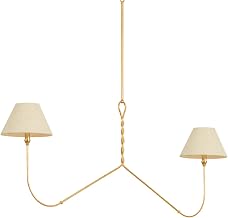Hudson Valley Lighting Dekalb 2-Light Linear | Essential & Natural Style | Vintage Gold Leaf Finish | Made of Steel & Natural Woven | Damp-Rated for Bathroom Use | 4560-VGL