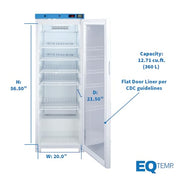 EQTemp Glass / Right Hand Door / 12.71 cubic_feet Lab Refrigerators