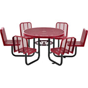 Global Industrial Red / 46" Dia. x 29"H / Industrial Picnic Tables