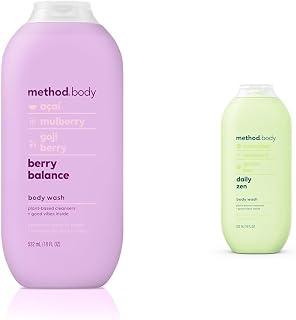 Method Body Wash, Berry Balance and Daily Zen, Paraben and Phthalate Free, 18 oz (Pack of 1) Bundle
