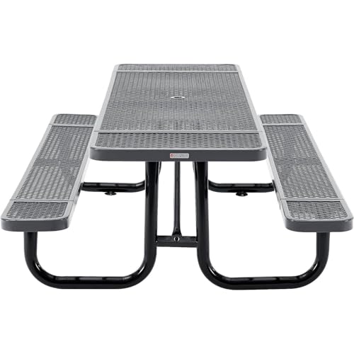 Global Industrial Grey / Industrial / 96 inches x 30 inches x 29.5 inches Picnic Tables