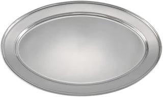 Winco 21 3/4" x 14 1/2" Oval Stainless Steel Platter