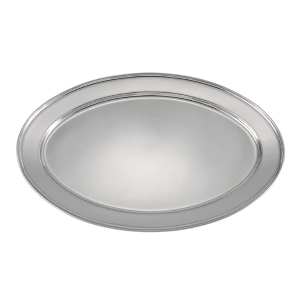 21 3/4" x 14 1/2" Oval Stainless Steel Platter by Winco – 21.75-Inch, Stainless Steel, Model opl-22
