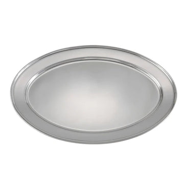 21 3/4" x 14 1/2" Oval Stainless Steel Platter by Winco – 21.75-Inch, Stainless Steel, Model opl-22