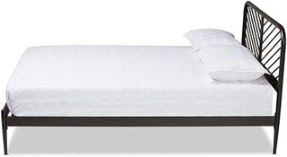 Baxton Studio Dora Modern and Contemporary Industrial Black Finished Metal Queen Size Platform Bed