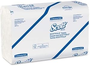 Kimberly-Clark Scott Fold Paper Towels - 1 Ply - 7.80 x 12.40 - White - Chlorine-Free - 175 Sheets Per Pack - 25