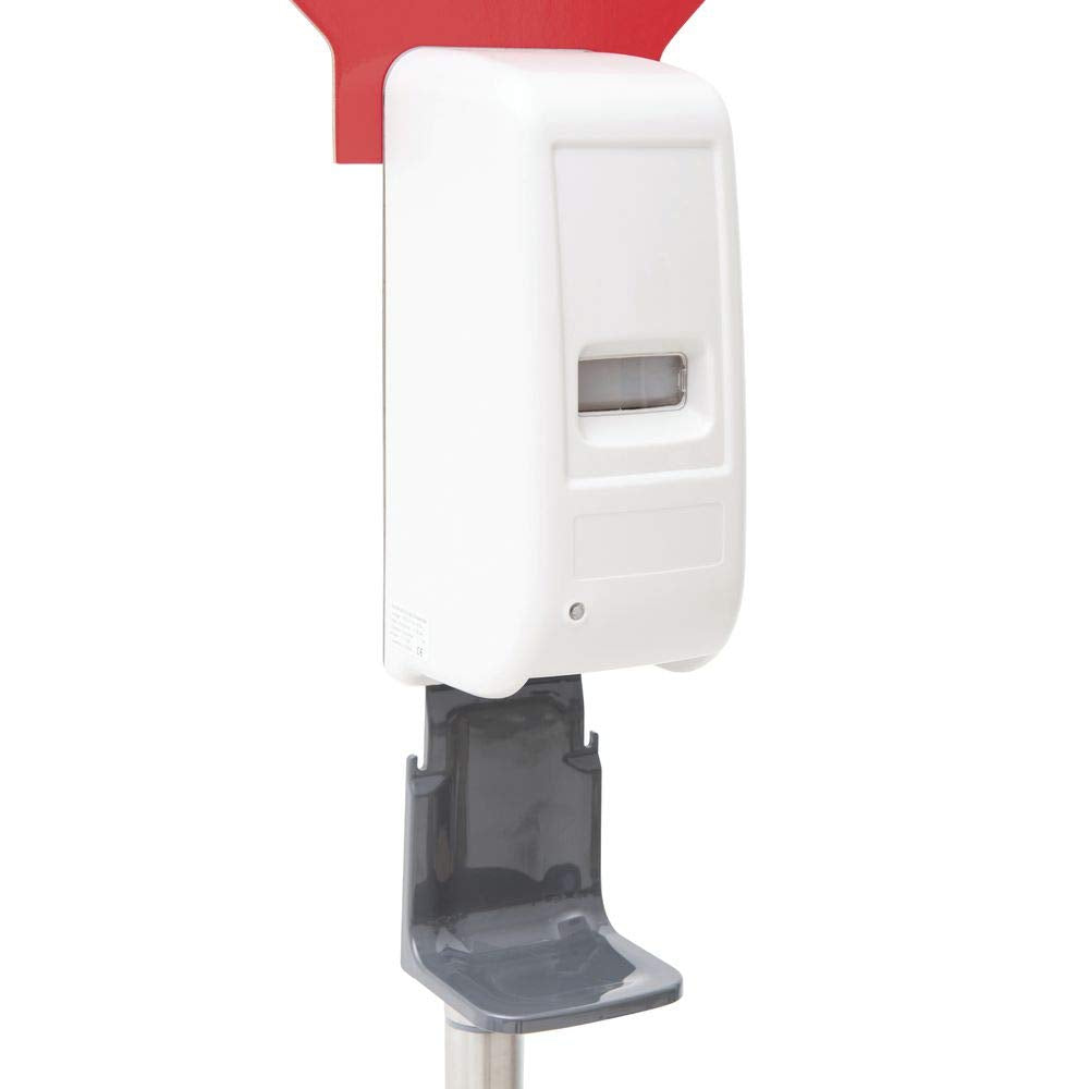 Floor Standing Hand Soap Dispenser by HUBERT – Plastic, White, Model 699whitestand